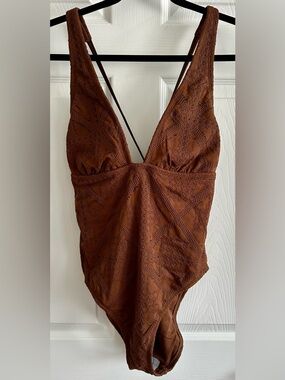 NWT Darling Brown One-Piece Swimsuit Sz L